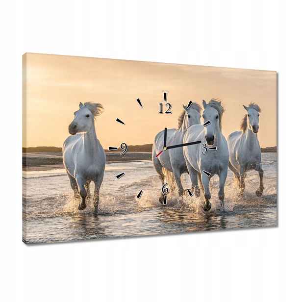 Hodiny 60x40 Divocí koně Wild Horses