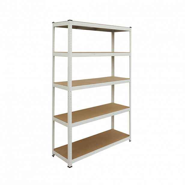 Relaxdays REGÁL bílý hnědý 5-policový