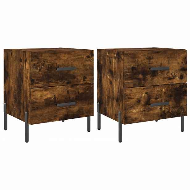 vidaXL Noční stolky 2 ks kouřový dub 40x35x47,5 cm kompozitní dřevo