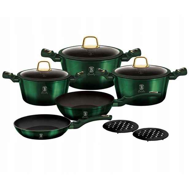 Berlinger Haus Titanové Hrnce Komplet 10 Ks BH6065 Emerald Povlak Premium