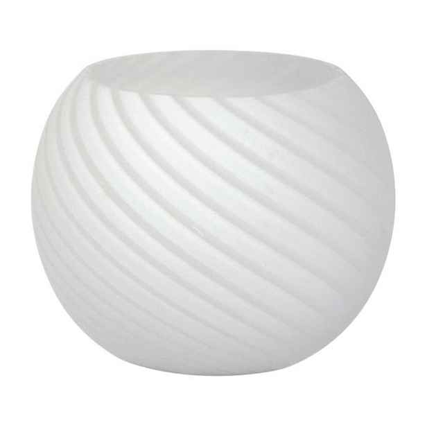 Bílé pruhované skleněné stínidlo E14 pro lampu Turno