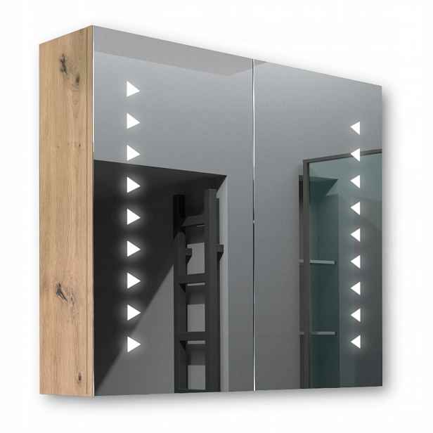 Dřevěná skříňka 80x70 Led zrcadlo Neptune Artisan