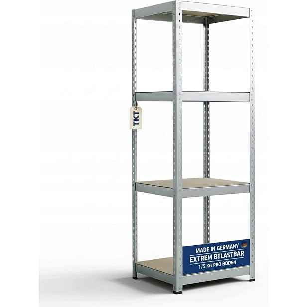 Tkt Regál skladový dílenský kovový 180x46x46 cm max 175 kg/polovina