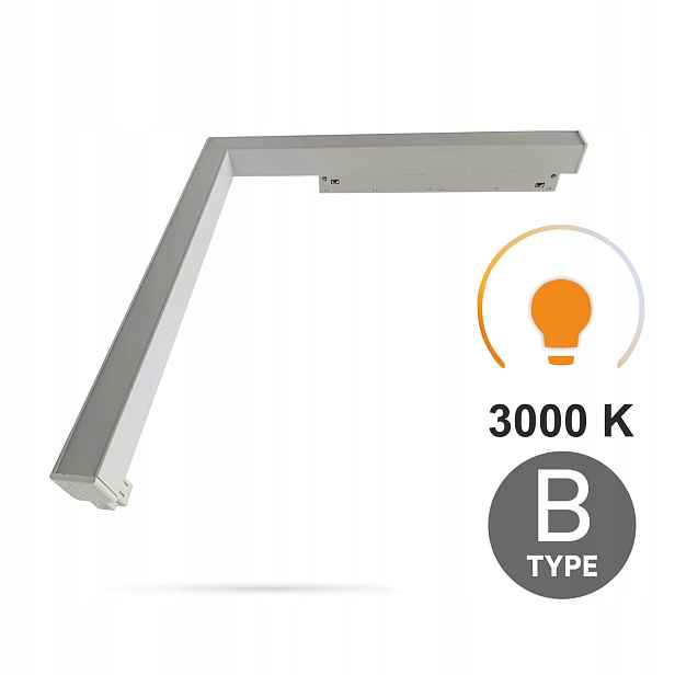 Úhlový reflektor Horizontální Bílý Led Ultron 16W 3000K Typ B Smart Track 48VDC