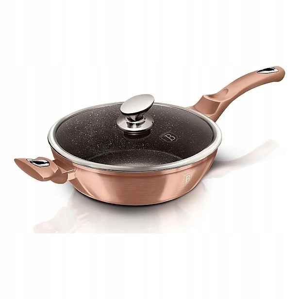 Berlingerhaus Rosegold Metallic Line Pánev hluboká s mramorovým povrchem a
