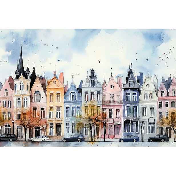 Fototapeta Flizelina Děti Barevné Město Ulice Kamínky 416x254 130g