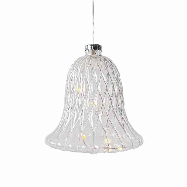 LED skleněný zvonek, čirý, Ø 9 × 10 cm, 5 diod, IP20 interiér, 1× AAA