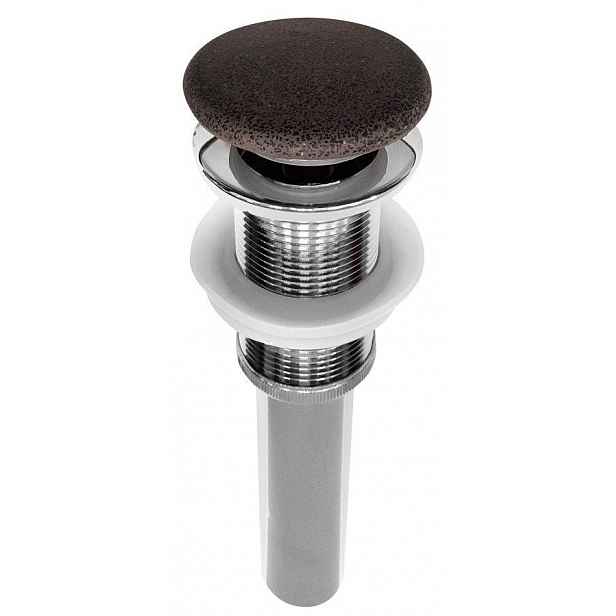 SAPHO - Umyvadlová výpust 5/4", click-clack, betonová zátka, černý granit NDBH7001