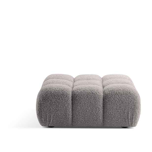 Světle šedá modulární podnožka z textilie bouclé Bellis – Micadoni Home