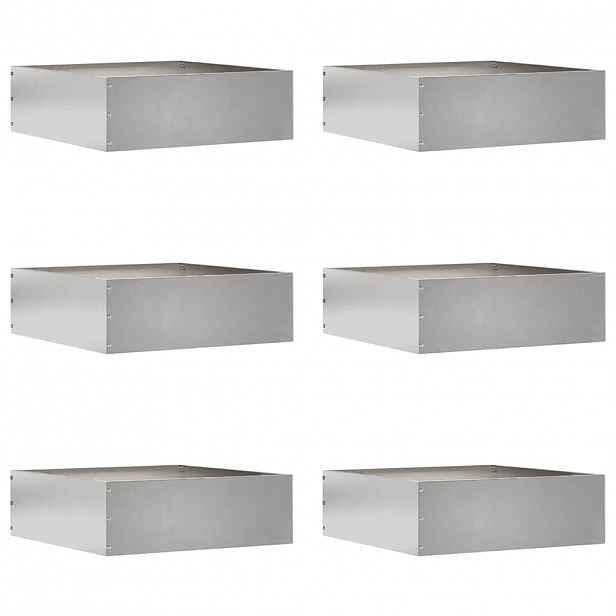 vidaXL Okraj trávníku 6 ks 40 x 40 x 13 cm Nerezová ocel Stříbrná