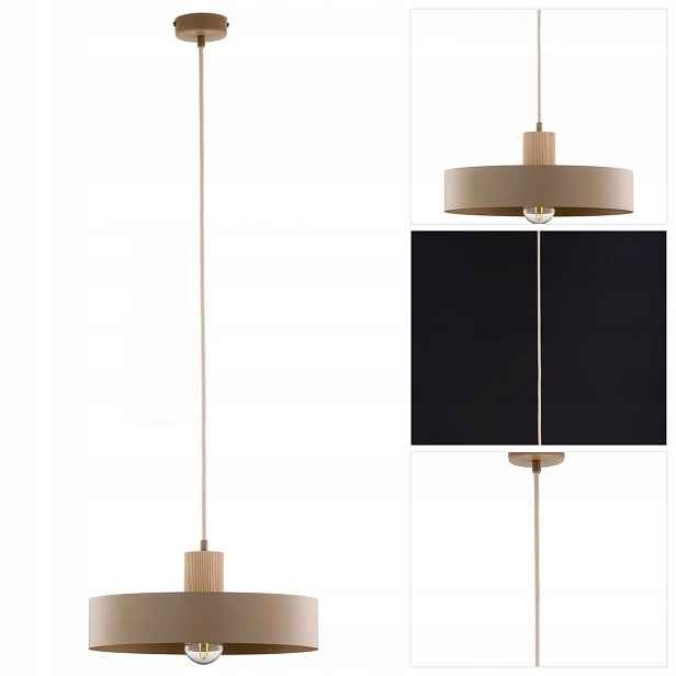 Závěsná béžová lampa Rif Wood moderní nad bar v kuchyni Sigma Lighting