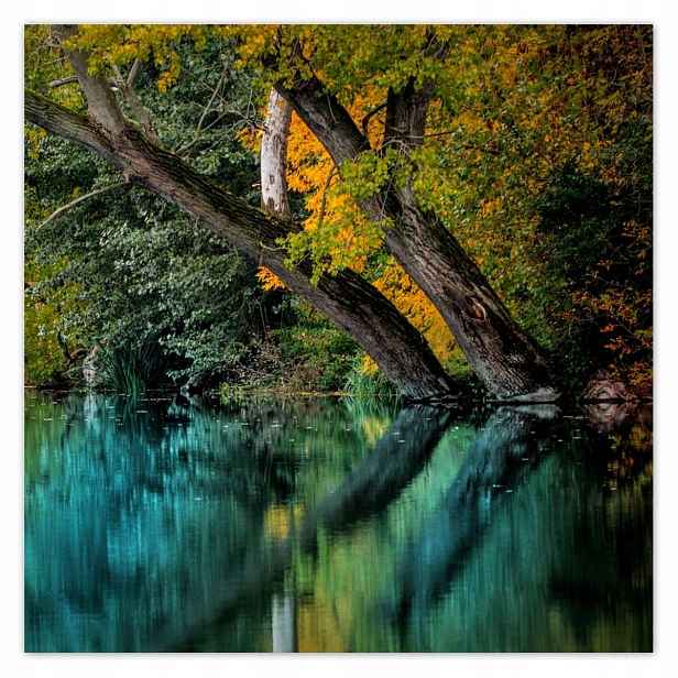 Plakáty 140x140 Podzimní krajina Řeka