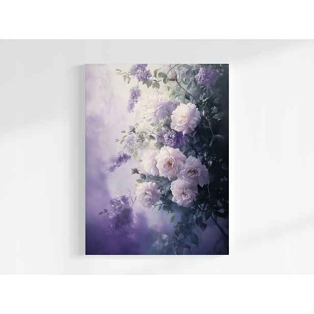 Plakát Fialové Květy Růže Bez Keřů Vintage 75x100