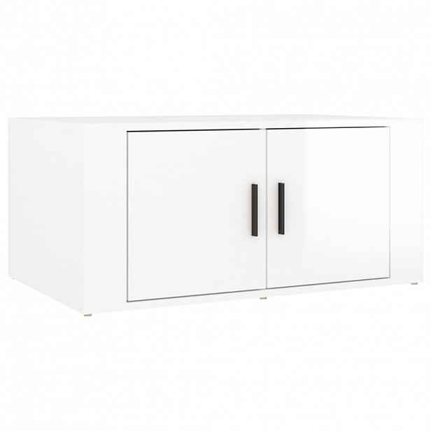 vidaXL Konferenční stolek bílý s leskem 80x50x36 cm kompozitní dřevo