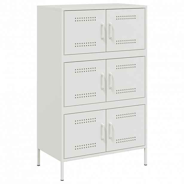 vidaXL Skříň highboard bílá 68 x 39 x 113 cm ocel