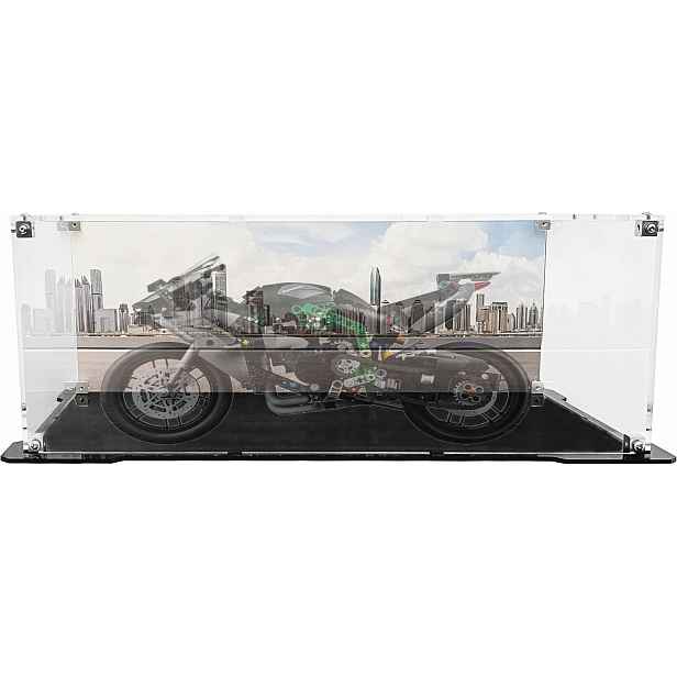 Vitrína s černou základnou a pozadím pro Lego 42170 Technic Kawasaki Ninja H2R