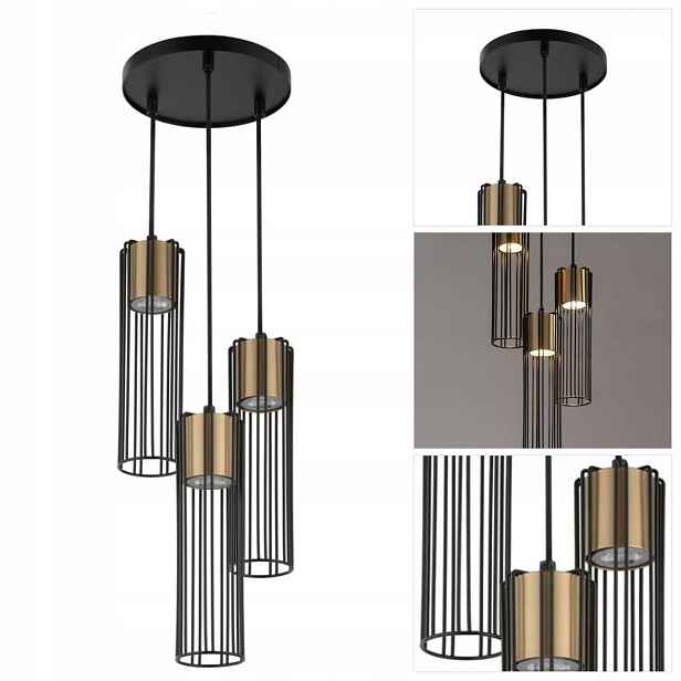 Závěsná Fobia zlatá, moderní, s regulací nad barem v kuchyni Sigma Lighting