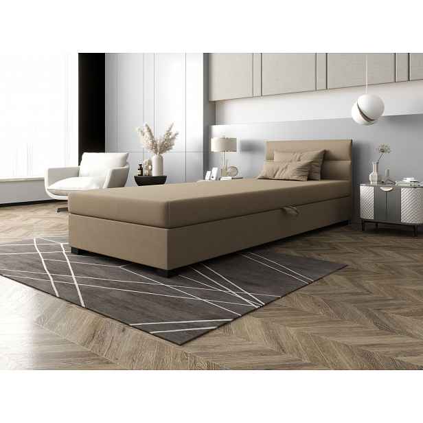Jednolůžková čalouněná postel 90x195 NALINDA 1 - hnědá