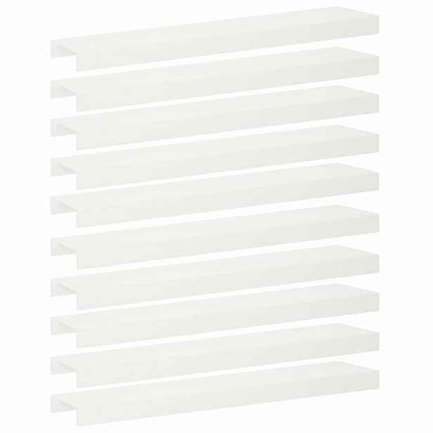 vidaXL Krycí profil na zahradní obruby 10 ks 100 x 20 x 5 cm Ocel Bílá