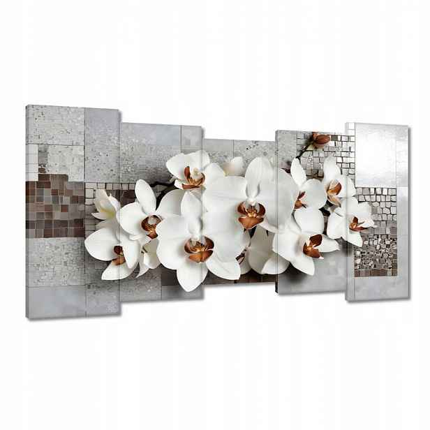 Obrazy 150x80 Bílé orchideje a Mozaika