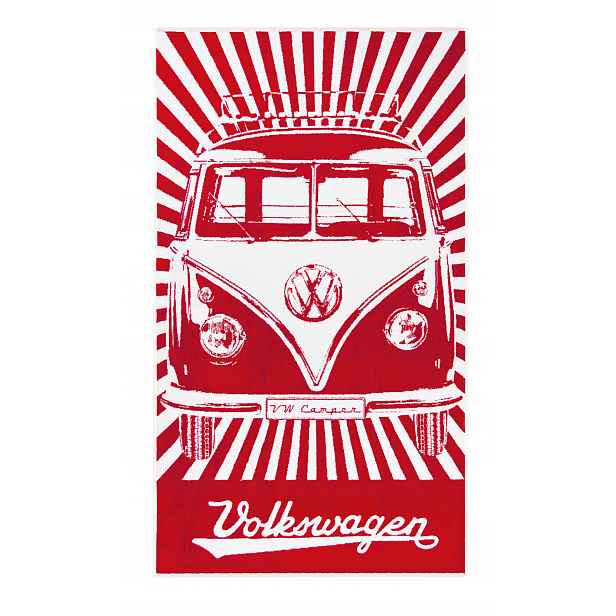 Brisa Ručník na pláž Vw T1 Bus Červený/Pruhy