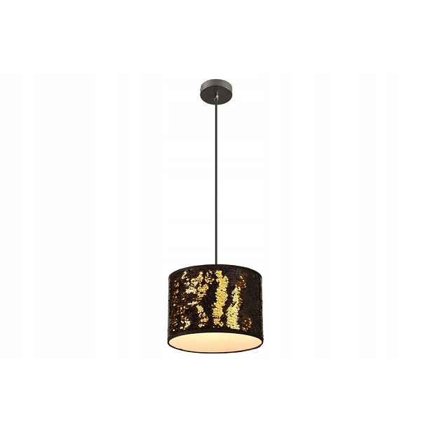 Reality Crazy závěsná lampa, černé stínítko, zlaté flitry, 1xE27, 60W