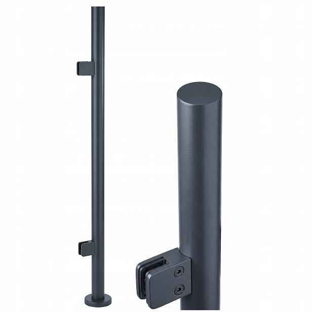 Startovací Sloupek 100 cm pro skleněné zábradlí fi 42 Antracit Grafit Loft