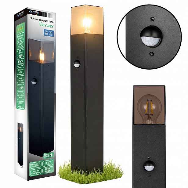 Stojací Led lampa Zahradní sloupek 60 cm Snímač Pohybu venkovní E27 Led