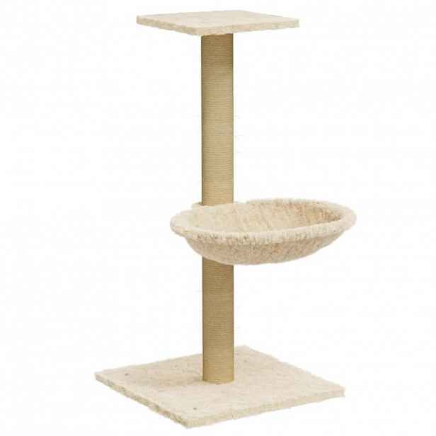 vidaXL Škrabadlo pro kočky se sisalovým sloupkem krémové 74 cm