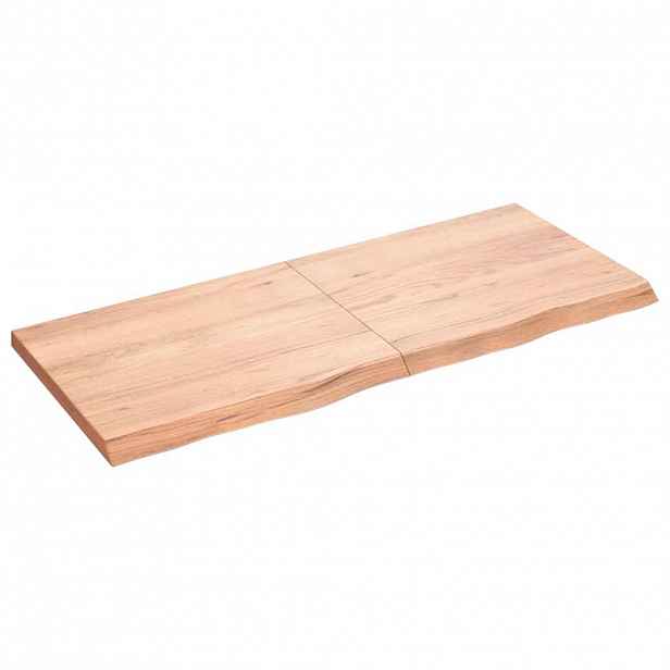 vidaXL Stolní deska světle hnědá 120x50x(2-4)cm ošetřený masivní dub