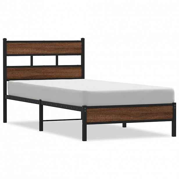 vidaXL Rám postele bez matrace hnědý dub 90 x 200 cm kompozitní dřevo