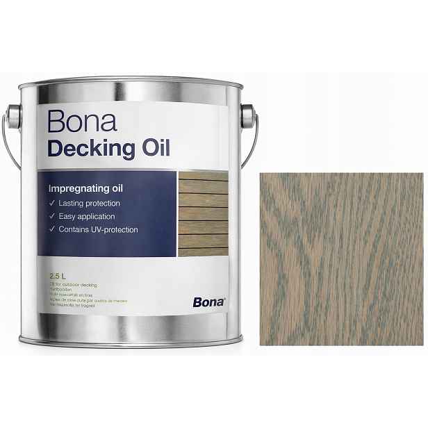 Bona Decking Oil Grey Šedý 2,5 l olej na terasy a venkovní dřevo