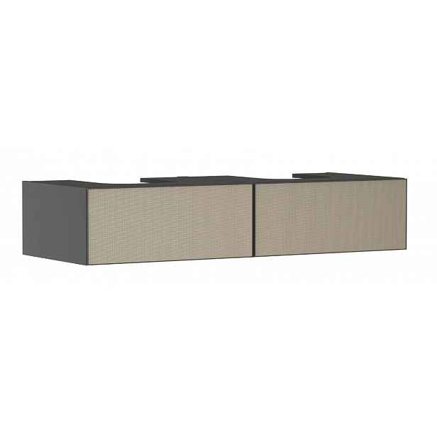 Hansgrohe Xevolos E - Umyvadlová skříňka, 28x137x55 cm, 2 zásuvky, matná šedá/strukturovaný bronz 54318390