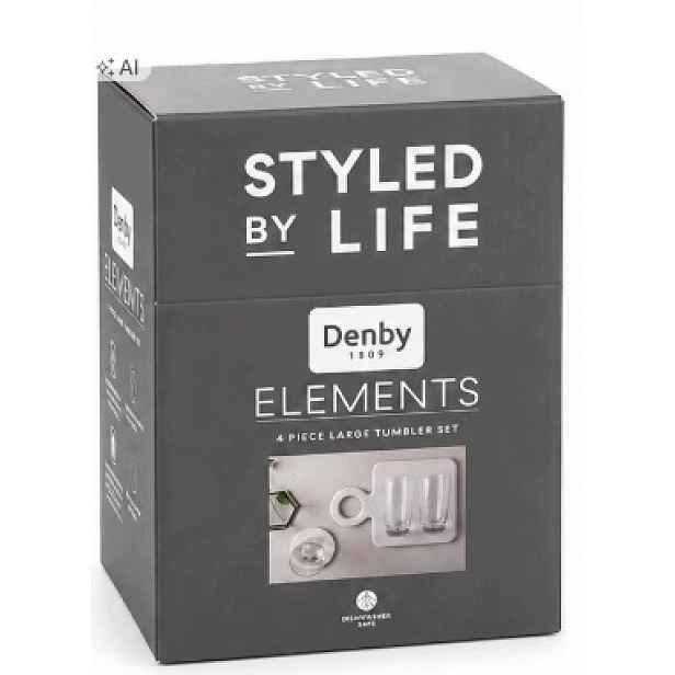 Sada 4 sklenic na nápoje Tumbler-Denby Elements 1809