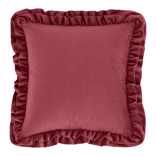 Sametový dekorační polštář 43x43 cm Velvet Double Frill – Catherine Lansfield