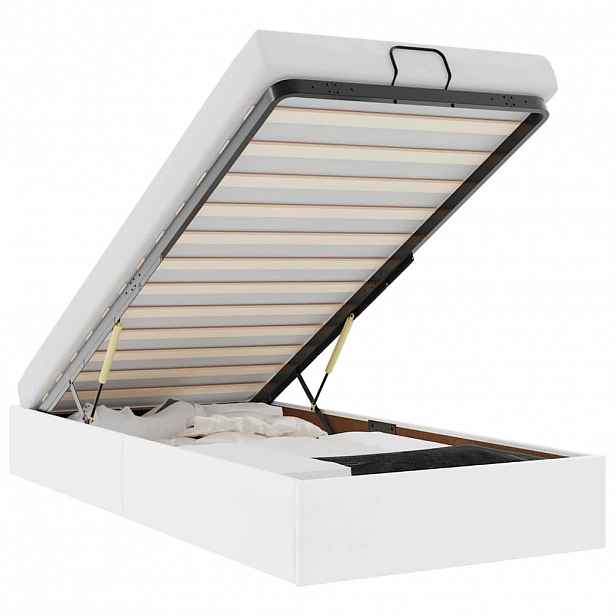 vidaXL Osmanský rám postele bez matrace bílý 100x200 cm umělá kůže