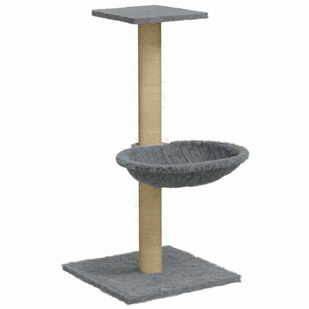 vidaXL Škrabadlo pro kočky se sisalovým sloupkem světle šedé 74 cm