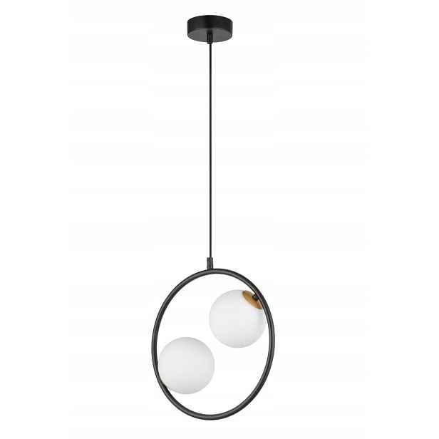 Závěsná lampa černá dekorativní, moderní skleněné koule, dvojitá Sigma