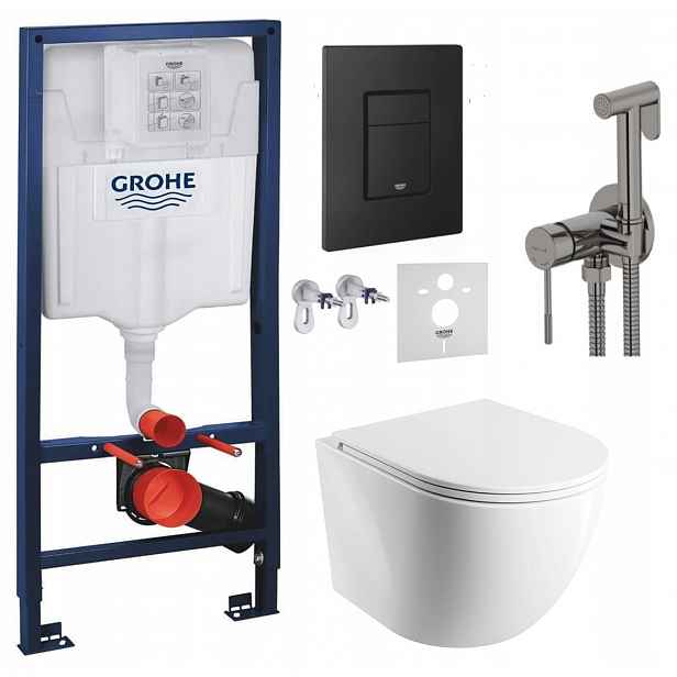 Wc Set Stelaz Grohe Wc Mísa Omnires Tlačítko baterie grafit