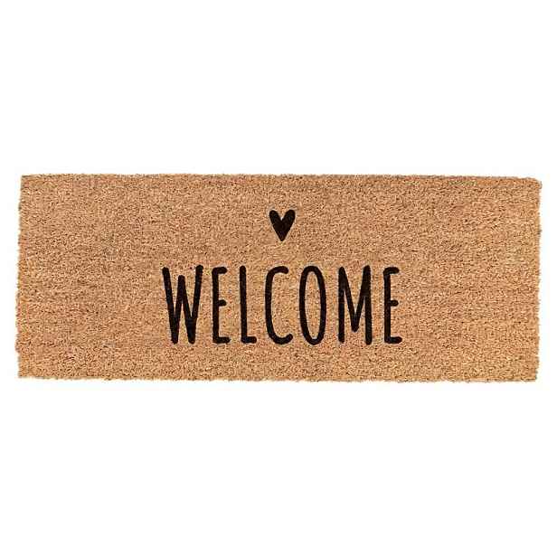 Kokosová rohožka Welcome se srdíčkem - 75*22*2 cm Clayre & Eef