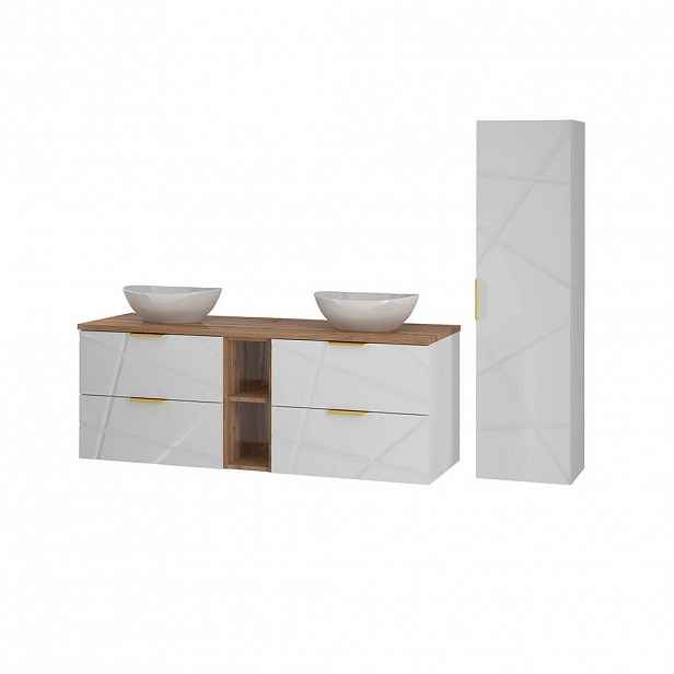 Petits-meubles KOUPELNOVÝ NÁBYTEK 140.6cm Aurora 2er-Set Bílá