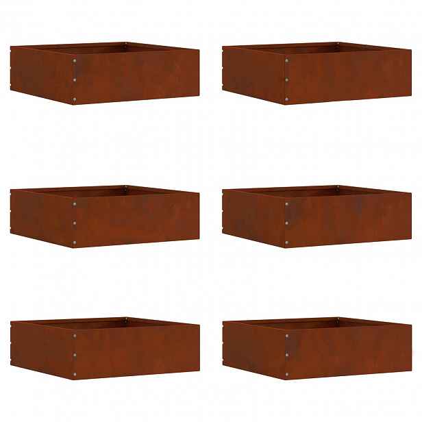 vidaXL Okraj trávníku 6 ks 40 x 40 x 13 cm Rezavá