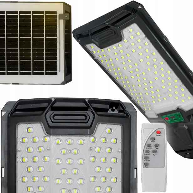 Solární Lampa Led 200W Zahradní Pouliční Lampa Senzor Pohybu Soumraku