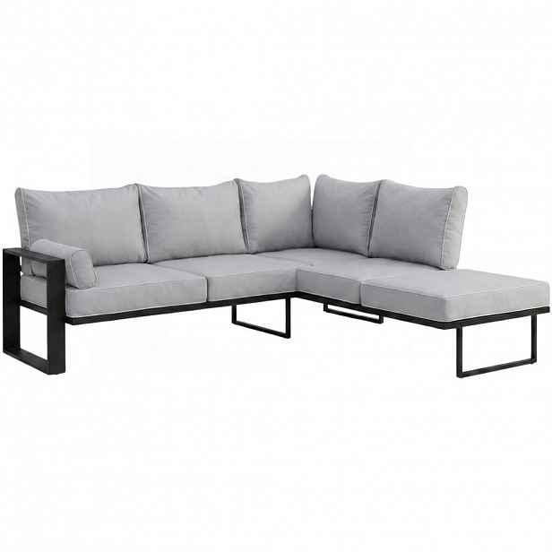 Beautysofa ROHOVÝ díl pohovky Verdino s kovovým rámem 215 cm, šedobéžová