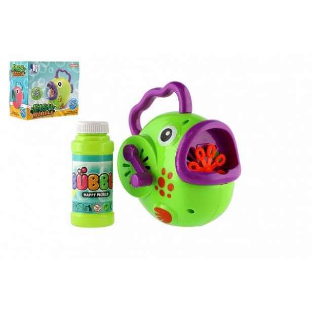 Bublifuk stroj ryba plast 15x15cm + náplň na setrvačník v krabici 17x15x9cm
