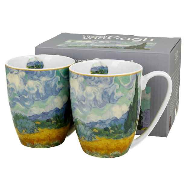 Duo Sada 2 ks porcelánových hrnků Van Gogh Wheat Field 350 ml vícebarevný