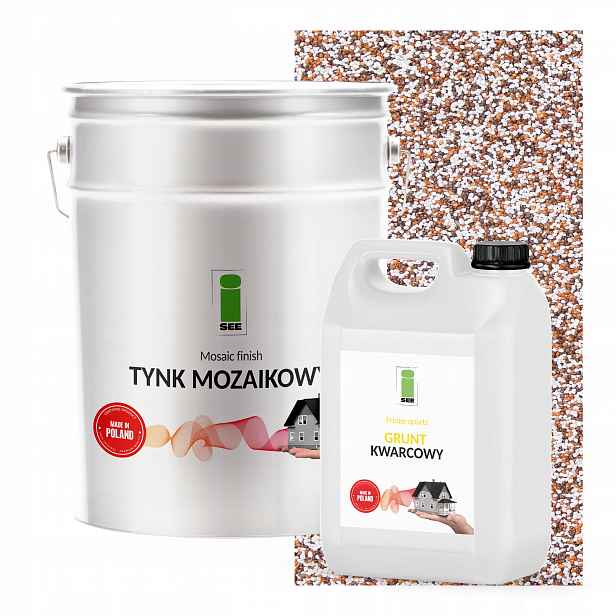 Mozaiková Omítka Hnědá Rudá 25 kg Barevný Podklad Sada Na 6,6 m2
