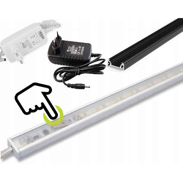 Podskříňková Led lampa Lišta 120 cm Bílá/černá