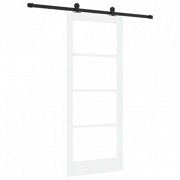vidaXL Posuvné dveře ORKDAL 83 x 202 cm Masivní borové dřevo a sklo
