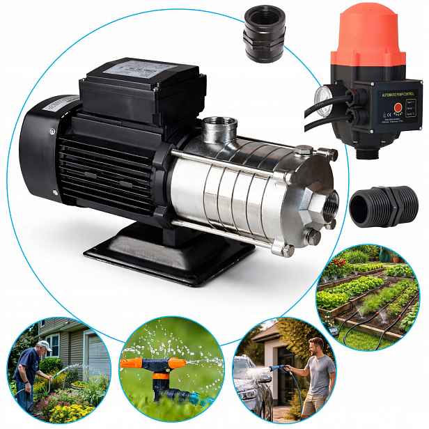 Výkonná Vícestupňová Inoxová Pumpa S Regulátorem 550 W 70 L/min S Regulací